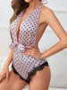One-Piece Polka Dot Lace Pajamas