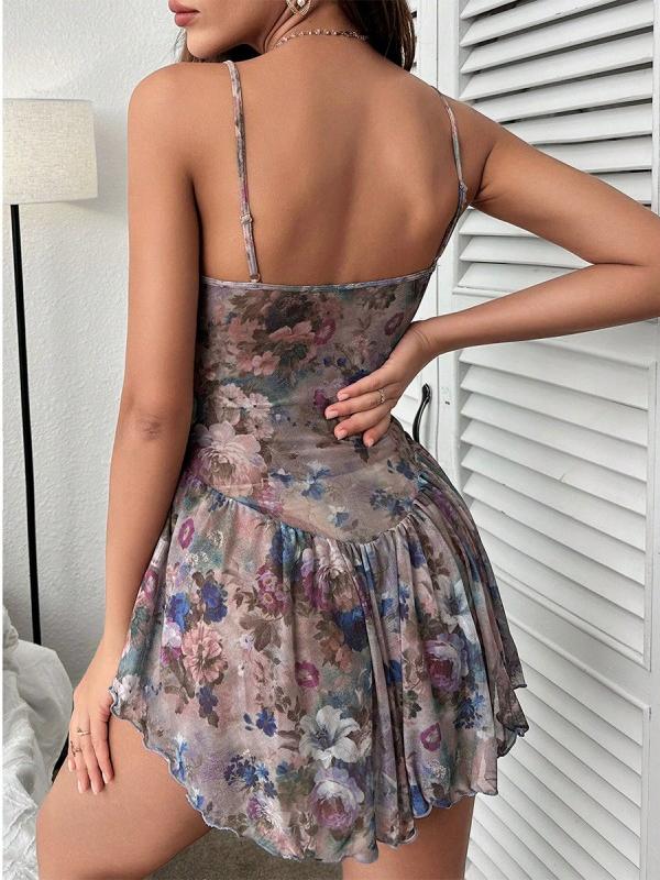 Flower Printed Sexy Dress