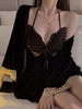 Deep V Butterfly Velvet Robe