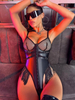 Mesh Patent Leather Sexy Corset