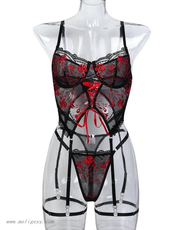 Floral Tie Sexy Corset