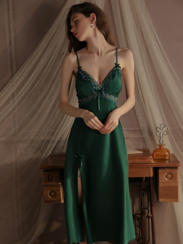 Ice silk halter nightgown