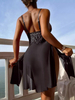 Sexy women's lace long skirt home wear suit