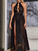 Hemline Halter Slit Dress