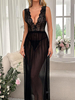 Lace Patchwork Deep-V Dress