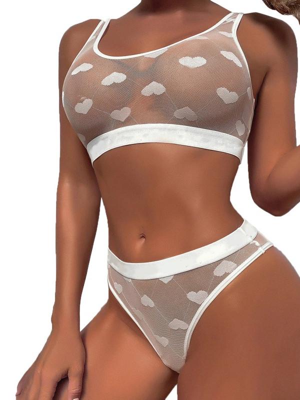 Heart Printed Lace Sexy Sets